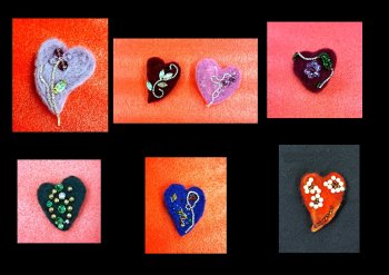 Suché plstenie - brošne s korálkami